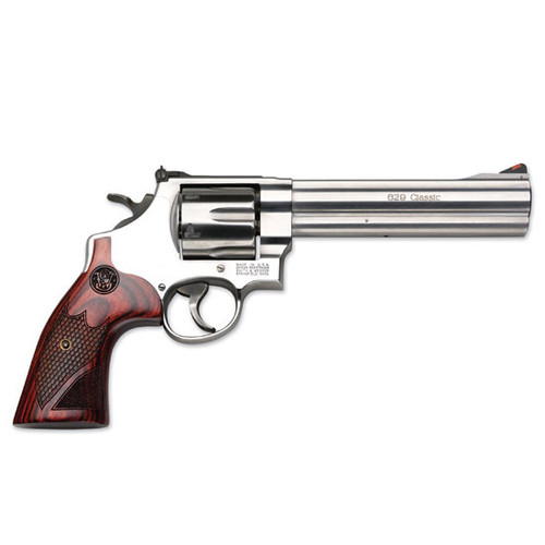 S&W 629 DELUXE 44MAG 6.5 STAINLESS WOOD GRIP 6RD