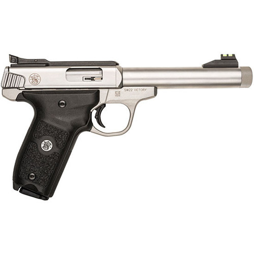 S&W SW22 VICTORY 22LR 5.5 THREADED BARREL STAINLESS FOS TS 10RD
