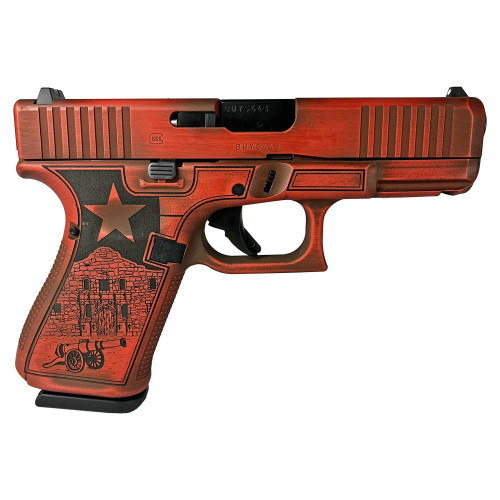 GLOCK 19 GEN 5 CUSTOM "TEXAS ORANGE" HANDGUN 9MM LUGER 15RD MAGAZINES 3
