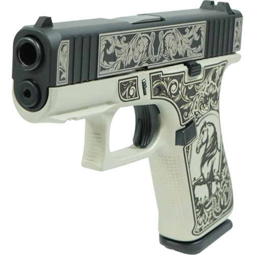 GLOCK 43X "GLOCK & HORSES" BLACK/GRAY HANDGUN 9MM LUGER 10RD MAGAZINES 2