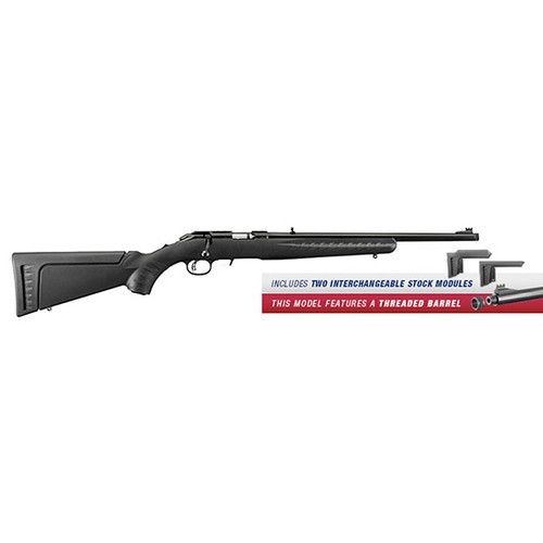RUGER AMERICAN RIMFIRE STD 22MAG 18 THREADED BARREL BLACK SYNTHETIC 9RD