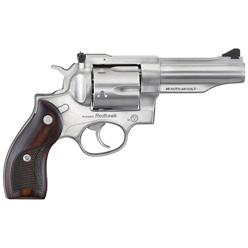 RUGER REDHAWK 45ACP 4.2 STAINLESS AS WOOD GRIPS 6RD