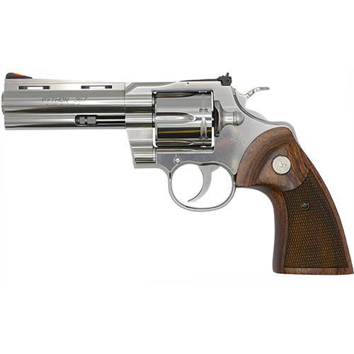COLT PYTHON 357MAG 4.25 STAINLESS WALNUT GRIPS 6RD