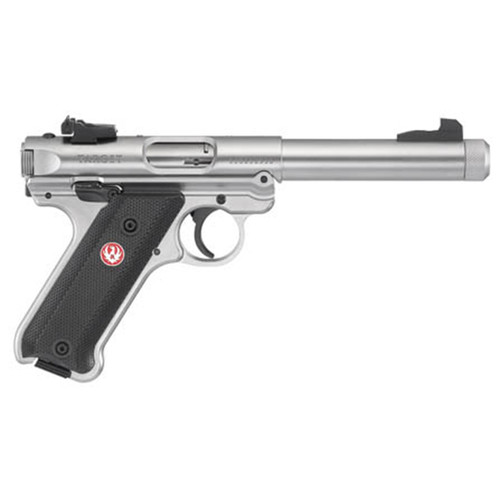 RUGER MARK IV TARGET 22LR 5.5 STAINLESS AS CHECKERED SYNTHETIC