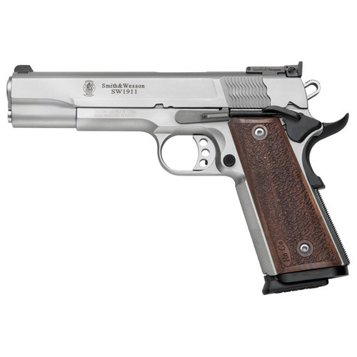 S&W PC 1911 9MM 5 STAINLESS AS PRO SERIES WOOD GRIP 10R