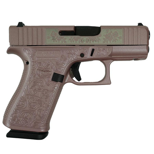 GLOCK 43X "GLOCK & ROSES" PINK HANDGUN 9MM LUGER 10RD MAGAZINES 2 3.4"