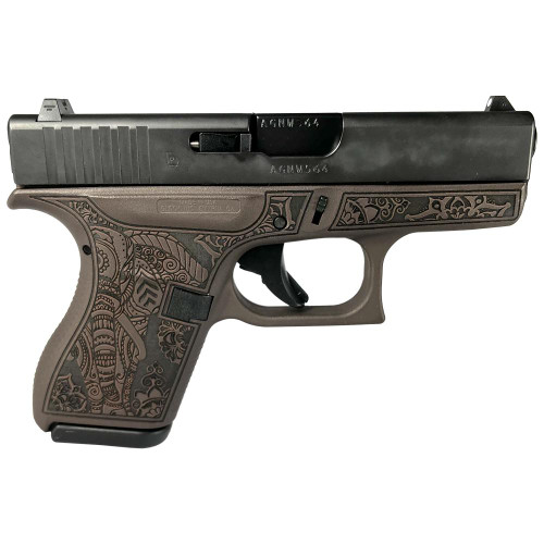 GLOCK 42 CUSTOM "ELEPHANT ENGRAVED VORTEX BRONZE FRAME" SUBCOMPACT HANDGUN