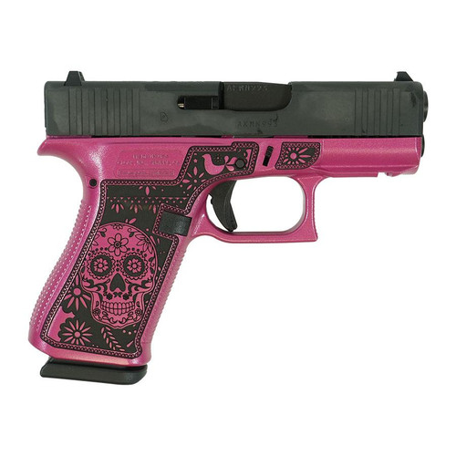 GLOCK 43X "SUGAR SKULL" MEDUSA PINK HANDGUN 9MM LUGER 10RD MAGAZINES 2 3.4"