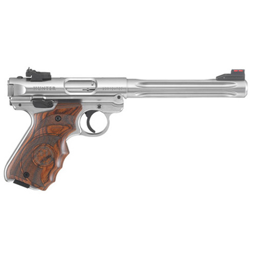 RUGER MARK IV TARGET 22LR 6.88 FLTD STAINLESS WOOD FOS 1
