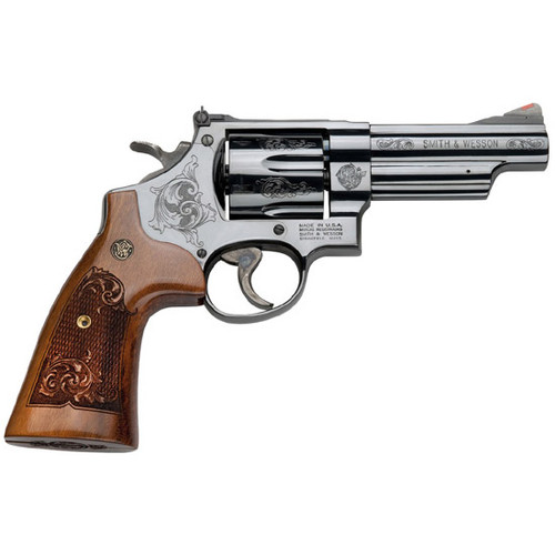 S&W 29 44MAG 4 ENGRAVED BLUED WOOD GRIPS 6RD