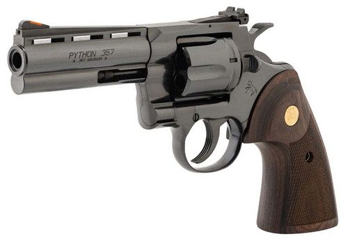 COLT PYTHON 357MAG 4.25 BLUED WOOD GRIPS