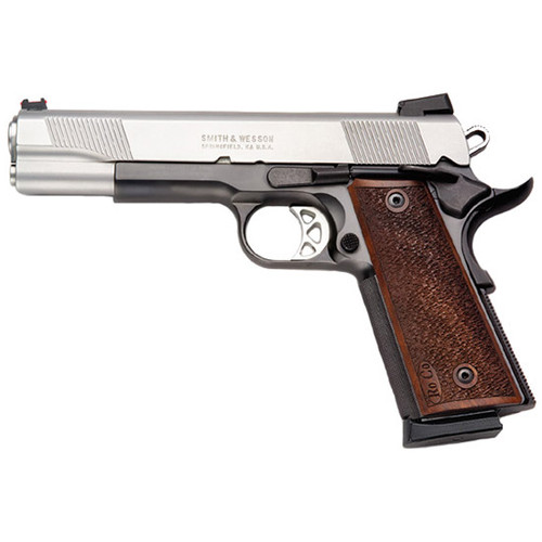 S&W PC 1911 45ACP 5 STAINLESS PRO SERIES WOOD GRIP 8RD