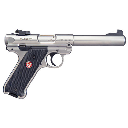 RUGER MARK IV TARGET 22LR 5.5 STAINLESS BLACK GRIPS 10RD