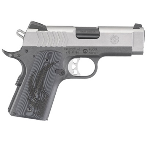 RUGER SR1911 9MM 3.6 STAINLESS OFFICER STYLE G10 GRIPS