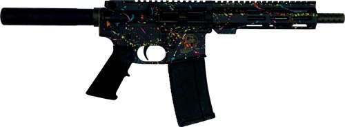 GLFA AR15 PISTOL 223 WYLDE 7.5" NITRIDE SPLATTER BLACK