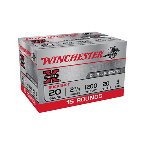 WIN SUPER-X BUCKSHOT 20GA 2.75 20PL3 15/10