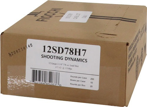 FIOCCHI 12GA 2.75" 7/8OZ7.5 1350FPS 250RD CASE LOT