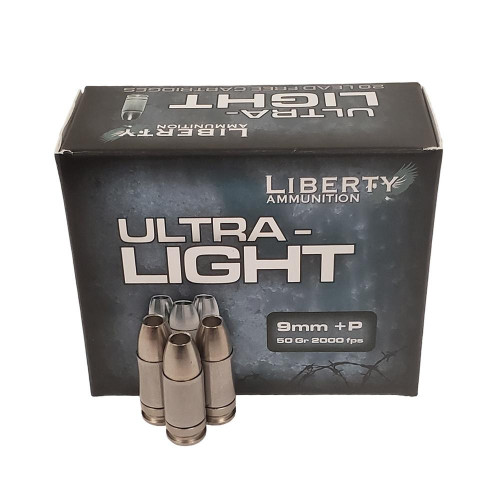 LIBERTY ULTRA LIGHT 9MM +P 50GR COPPER MONO FRAG HP 20 RDS