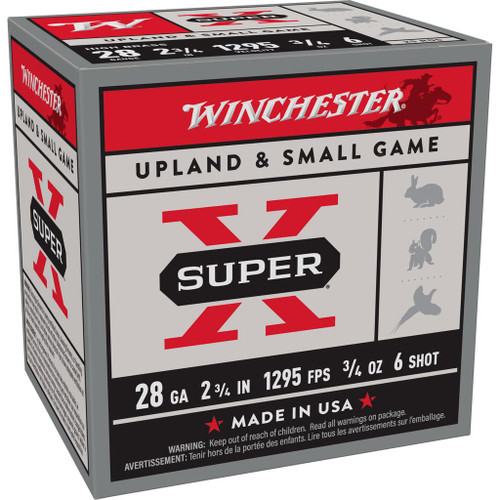 Winchester Super-X High Brass Game Shotshells 28 ga. 2-3/4" 3/4oz 1295 fps6 25/ct