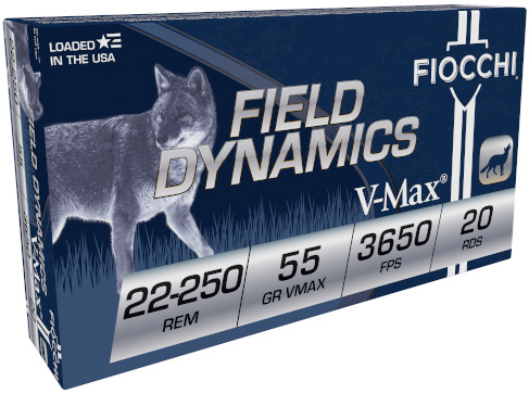 FIO FIELD 22-250 55GR HORNADY VMAX 20/10