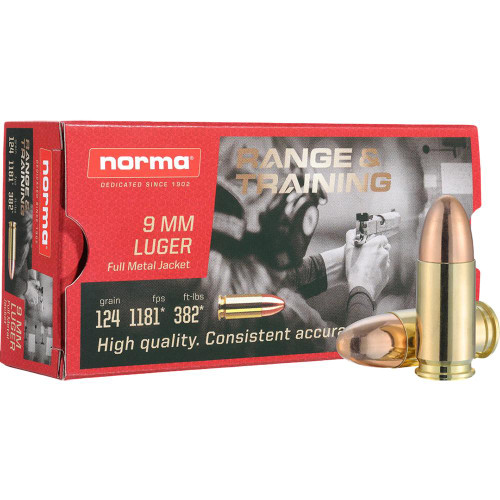 NORMA RANGE 9MM 124GR FMJ 50/20