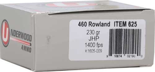 UNDERWOOD 460 ROWLAND 230GR JHP 20RD 10BX/CS