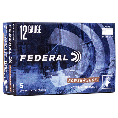 FED POWER-SHOK BUCKSHOT 12GA 2.75 8P000 5/50