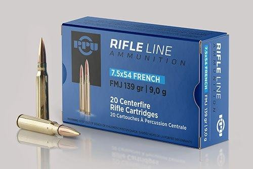 PPU Rifle Ammunition 7.5x54mm French 139 gr FMJ 2600 fps - 20/ct