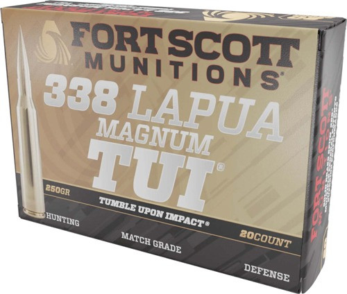 FORT SCOTT 338 LAPUA MAG 250GR TUI SOLID COPPER 20RD 5BX/CS