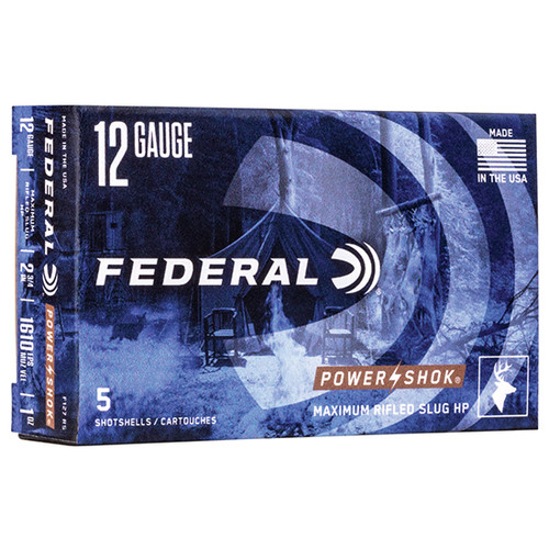 FED POWER-SHOK R SLUG 12GA 2.75 1OZ HP 5/50