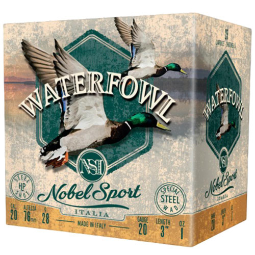 Nobel Sport Steel Waterfowl 20 Shotshells 20ga 1oz 3" 1450 fps2 25/ct