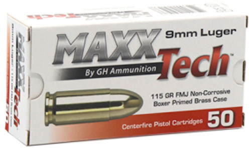 MAXX 9MM 115GR FMJ BRASS 50/10