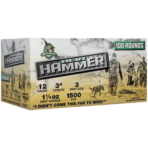 Hevi-Shot HEVI-Hammer Shotshells 12ga 3" 1-1/4oz 1500 fps3 100/ct