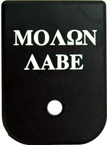 CRUXORD MAGAZINE BASE PLATE MOLON LABE FITS MOST GLOCKS!