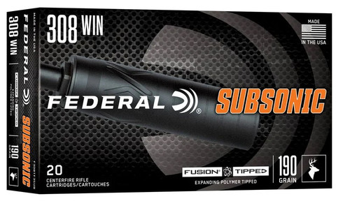 FED FUSION 308WIN 190GR SUBSONIC 20/10