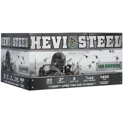 HEVI-Shot HEVI-Steel Shotshells 20ga 3" 7/8oz 1400 fps2 100/ct