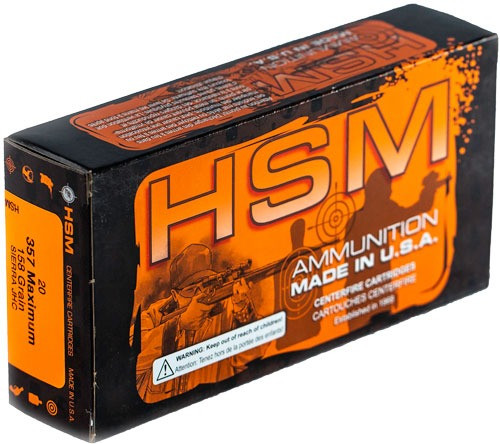 HSM 357 MAXIMUM 158GR JHP 20RD 25BX/CS