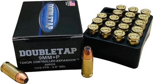 DOUBLETAP 9MM+P 124GR JHP CONTROLLED EXP 20RD 50BX/CS