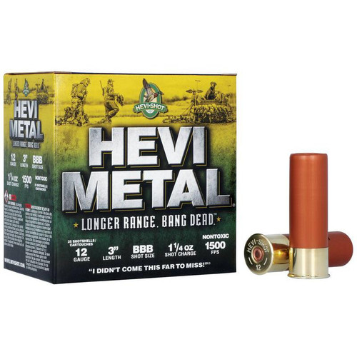 HEVI-Shot HEVI-Metal Longer Range Shotshell 12ga 3" 1-1/4 oz 1500 fpsBBB 25/ct