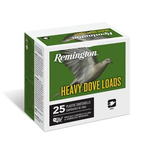Remington Heavy Dove Load Shotshells 12ga 2-3/4 in 3-1/4 dr 1-1/8 oz7.5 1255 fps 25/ct