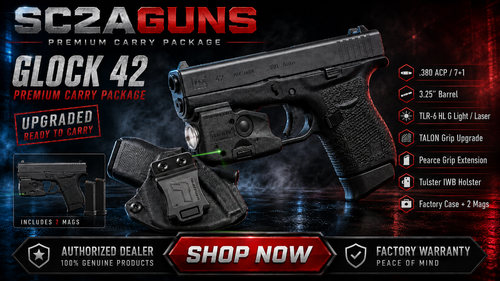 Glock 42 .380 ACP 7+1 Premium Carry Pkg TLR-6 HL-G Laser Holster 764503910616