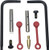 KNS PIN KIT NON-ROTATING GEN2 MOD2 AR15/M16 .154 RED
