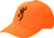 BROWNING CAP SAFETY ORANGE W/ 3-D BUCK MARK LOGO ADJUSTABLE