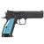 CZ TS2 9MM 20RD BLACK FIBER OPTIC BLUE GRIPS