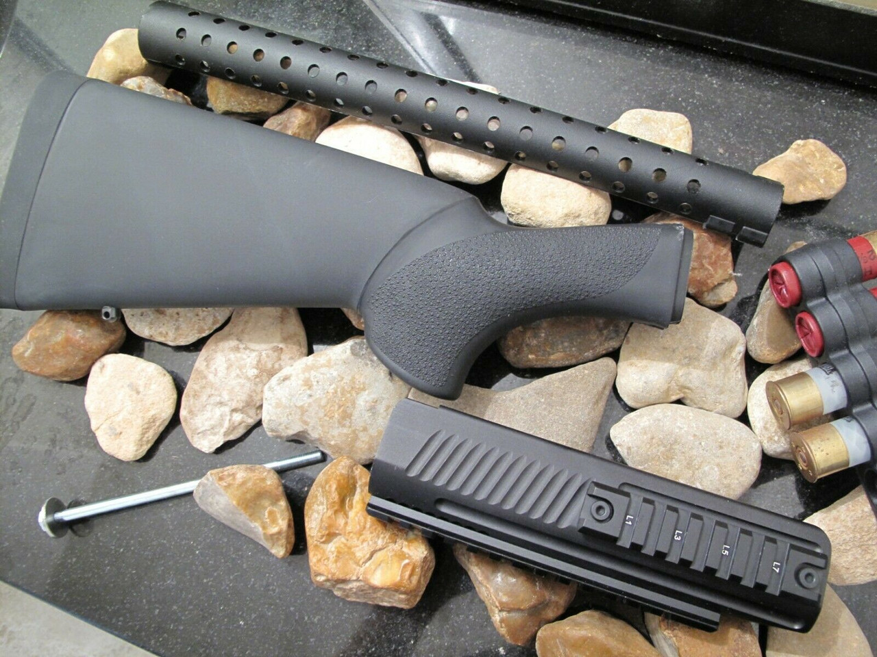 Fits Remington 870 Hogue Shotgun Stock + Picatinny Forend + Heat