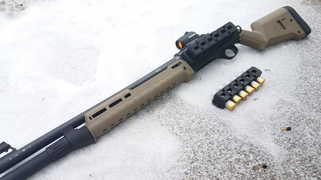 FDE TAN BERETTA 1301 ADAPTOR + Magpul SGA Stock in Black + LOP SHIMS