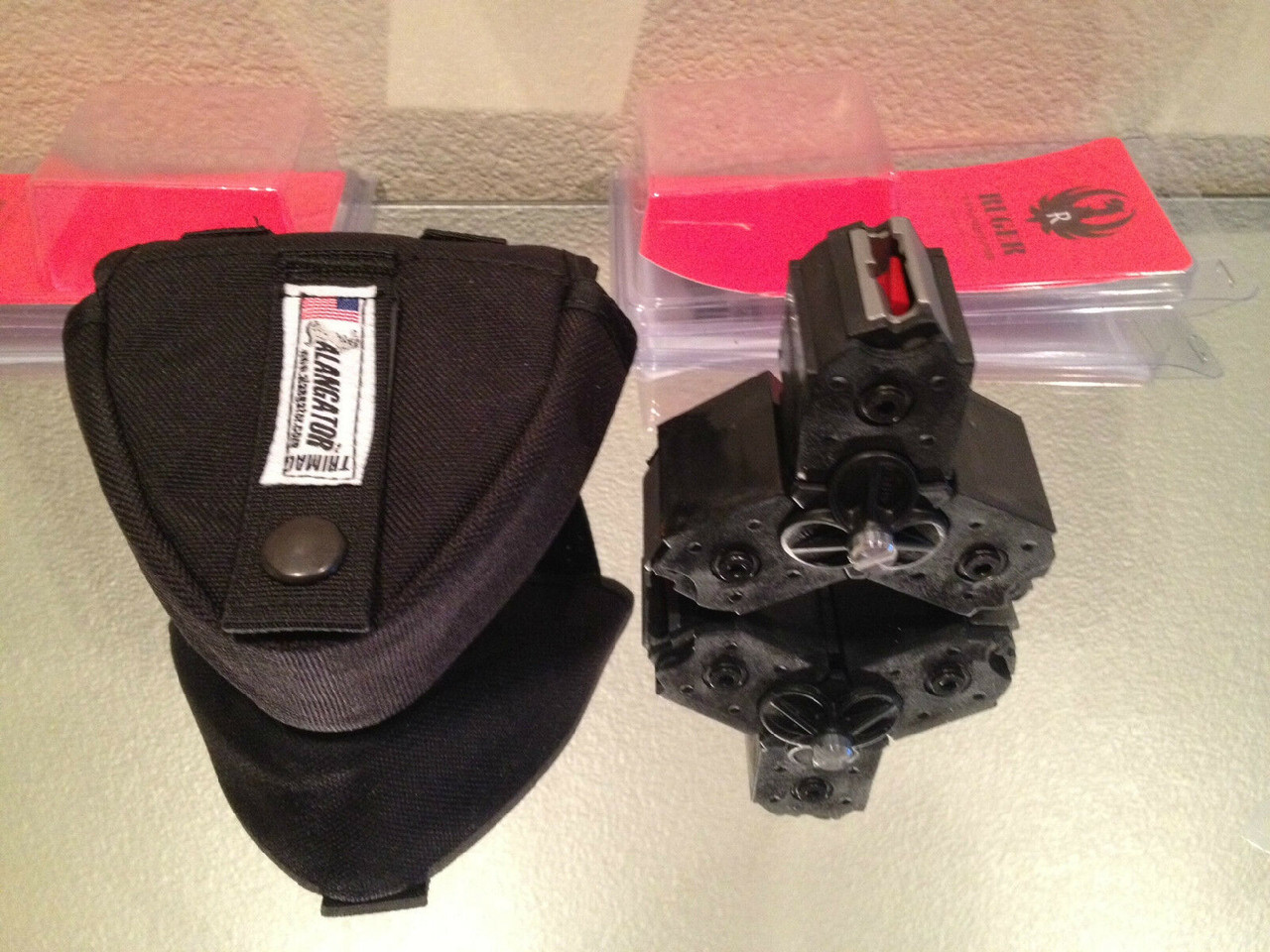 3 Pack Ruger CLEAR Magazines .22lr Mags Pouch Alangator Trimag 10/22 10