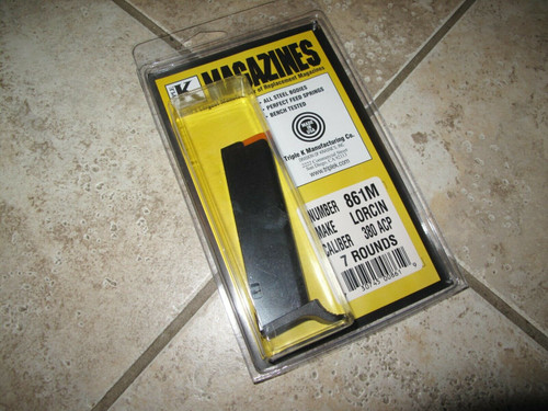 SINGLE Fits LORCIN MAGAZINE 861M Mag Mags L380 L-380 USA MADE  380acp 7 rd blued