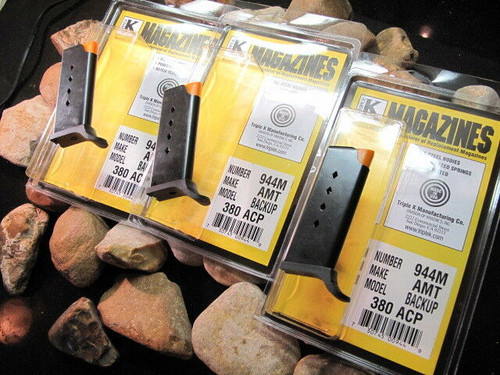 3 Pack Fits AMT BACKUP .380 Mags 6 Round Magazine Mag Magazines FLUSH BLACK 3 Pack Fits AMT BACKUP .380 Mags 6 Round Magazine Mag Magazines FLUSH BLACK
