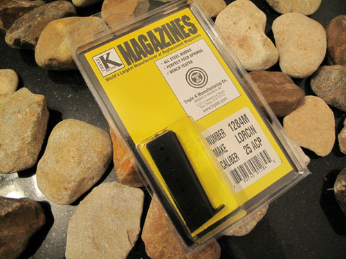 SINGLE Fits Lorcin L25 FACTORY MAGAZINE NEW 6rd Mag .25 ACP Black USA MADE Mag SINGLE Fits Lorcin L25 FACTORY MAGAZINE NEW 6rd Mag .25 ACP Black USA MADE Mag